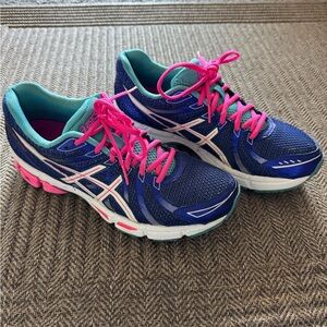 ASICS Women's Running Shoes - Blue and Pink